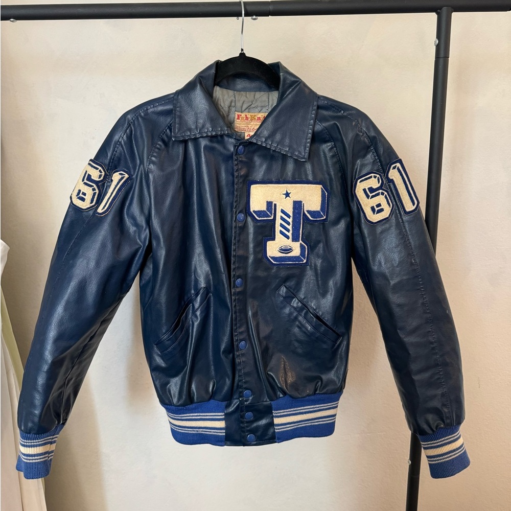 Rare vintage leather varsity jacket